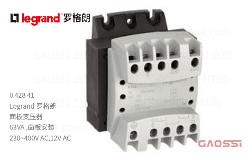 Legrand 罗格朗 面板变压器 0 428 41 63VA ,面板安装 500X309