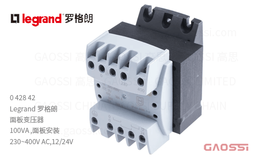 Legrand 罗格朗 面板变压器 042842,100VA ,面板安装 230~400V AC,12/24V