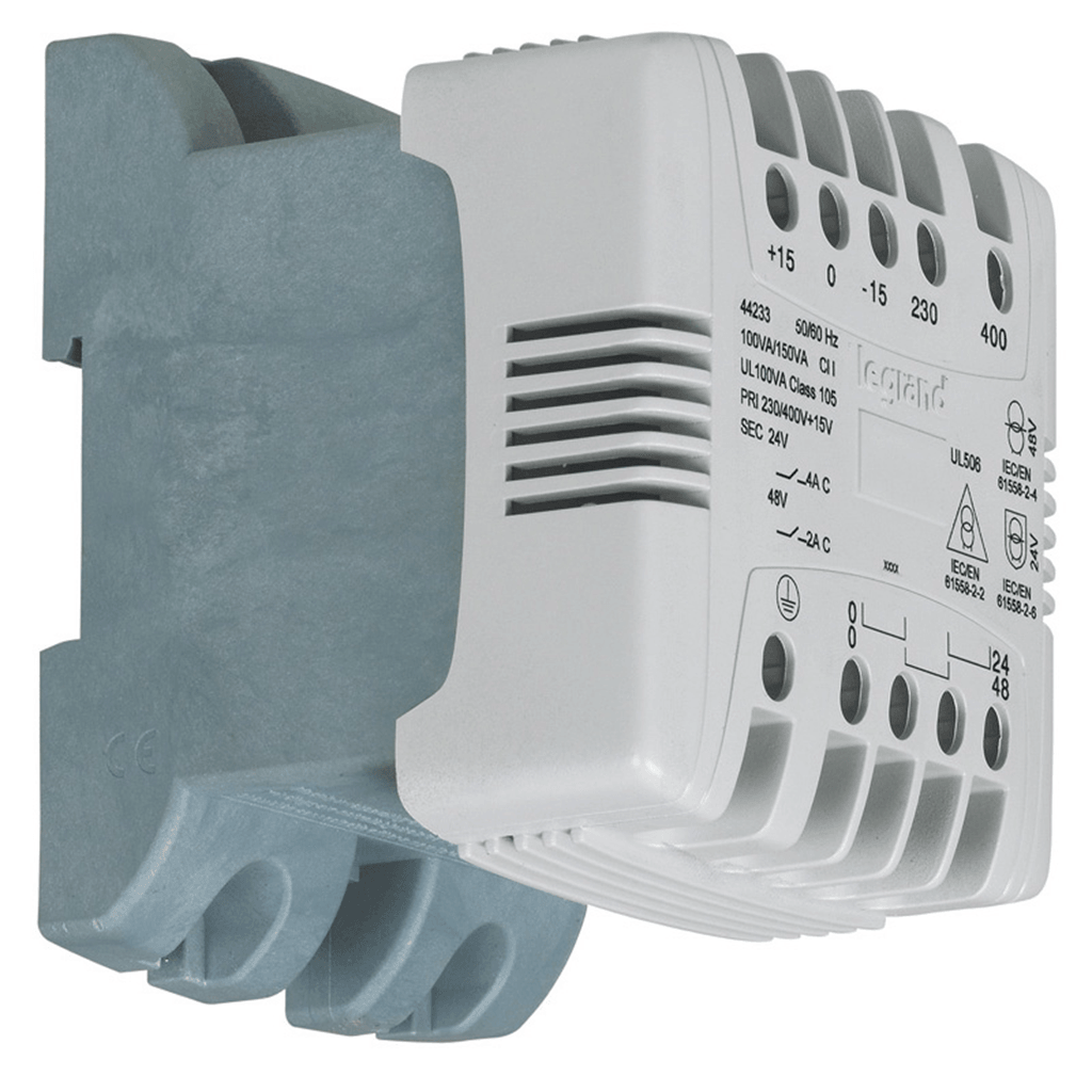 Legrand 罗格朗 控制与信号变压器 044233,100VA, DIN导轨安装 230~400V AC,24V AC隔离变压器