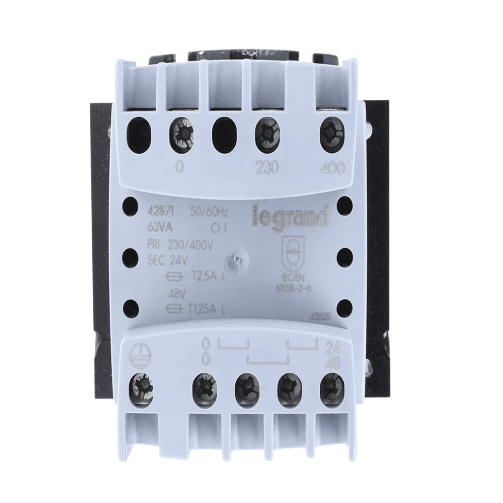 Legrand 罗格朗 面板变压器 042871,63VA, 面板安装230~400V AC,24/48V DC 单相隔离变压器