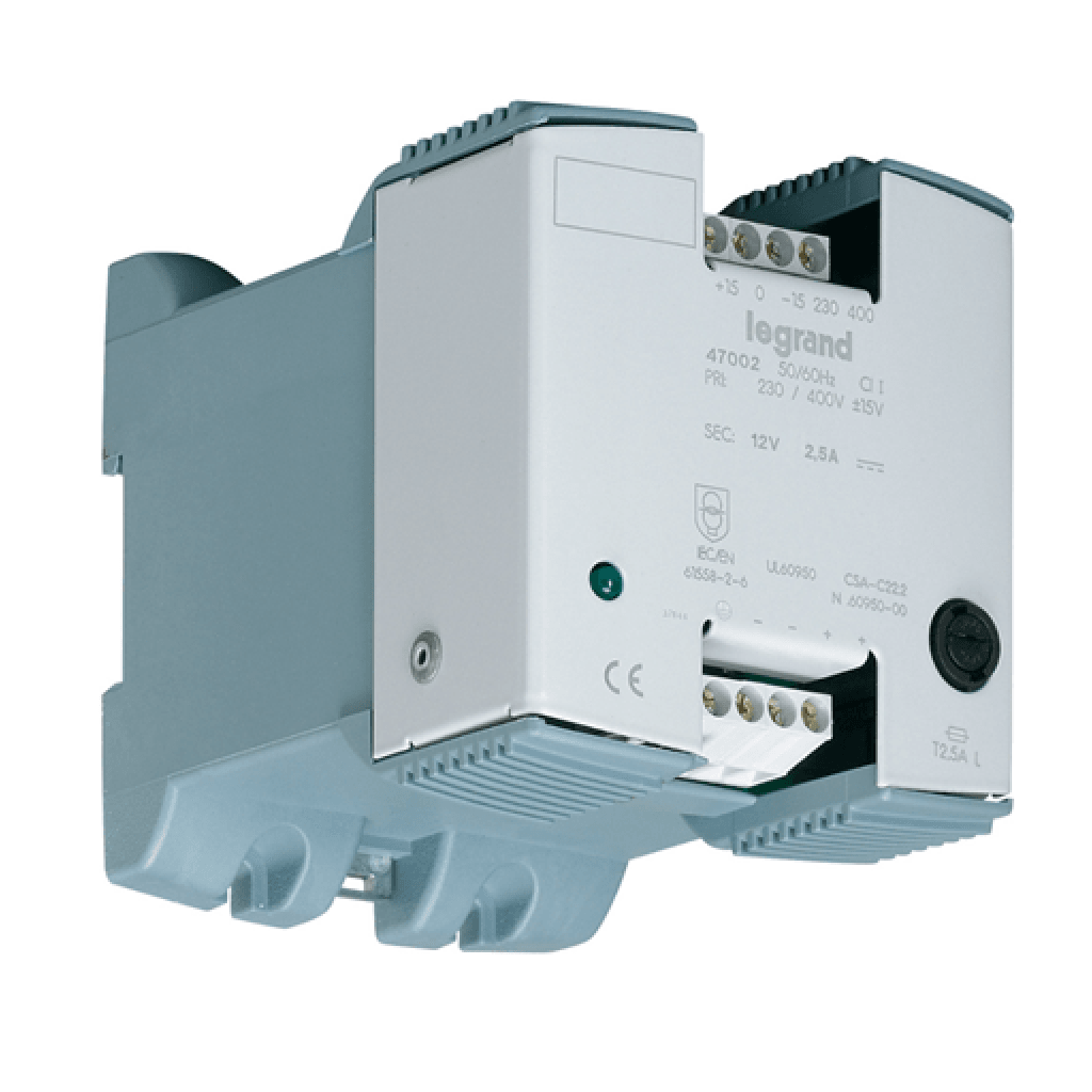 Legrand 罗格朗 单相线性导轨电源 047002,30W, 单相230~400V AC,12V DC