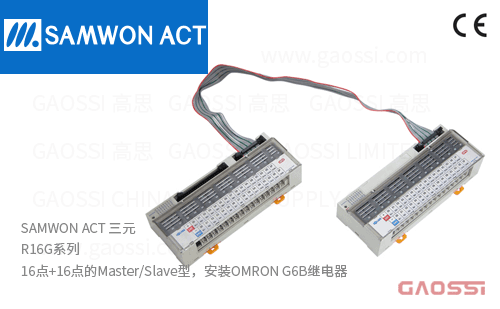SAMWON ACT 三元 R16G系列 16点+16点的Master_Slave型,安装OMRON G6B继电器 500X309