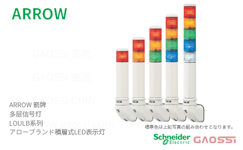 ARROW 箭牌 Schneider 多层信号灯 LOULB系列 LOULB-24-1,LOULB-24-2,LOULB-24-3,LOULB-24-4,LOULB-24-5,LOULWB-24-1アロー 積層式LED表示灯