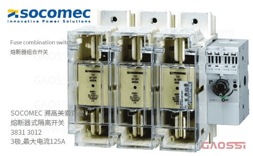 SOCOMEC 溯高美索克曼 熔断器式隔离开关 3831 3012 3极,最大电流125A_