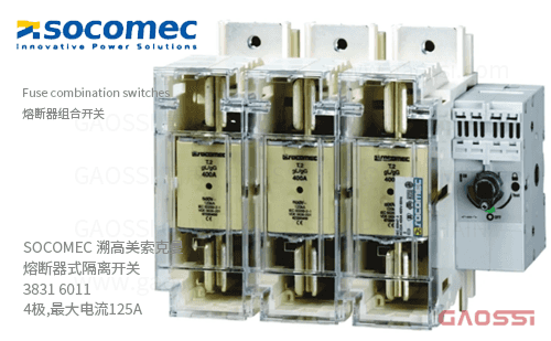 SOCOMEC 溯高美索克曼 熔断器式隔离开关 3831 6011 4极,最大电流125A_