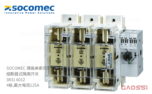 SOCOMEC 溯高美索克曼 熔断器式隔离开关 3831 6012 4极,最大电流125A_
