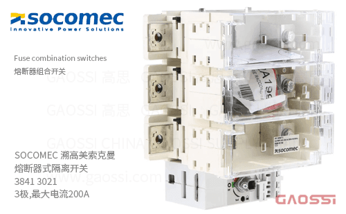 SOCOMEC 溯高美索克曼 熔断器式隔离开关 3841 3021 3极,最大电流200A_