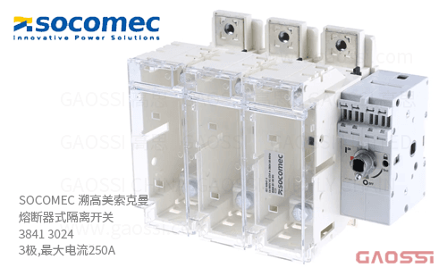 SOCOMEC 溯高美索克曼 熔断器式隔离开关 3841 3024 3极,最大电流250A