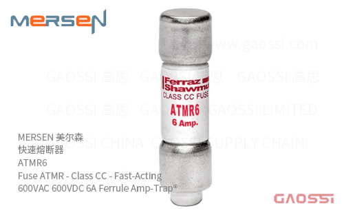 MERSEN 美尔森 快速熔断器 ATMR6 Fuse ATMR – Class CC – Fast-Acting 600VAC 600VDC 6A Ferrule Amp-Trap®