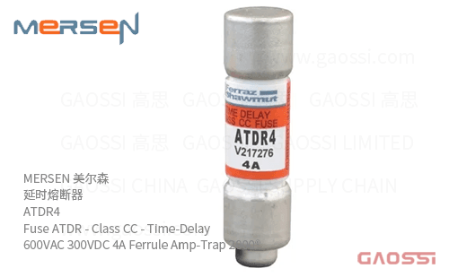 MERSEN 美尔森 延时熔断器 ATDR4 Fuse ATDR – Class CC – Time-Delay 600VAC 300VDC 4A Ferrule Amp-Trap 2000®